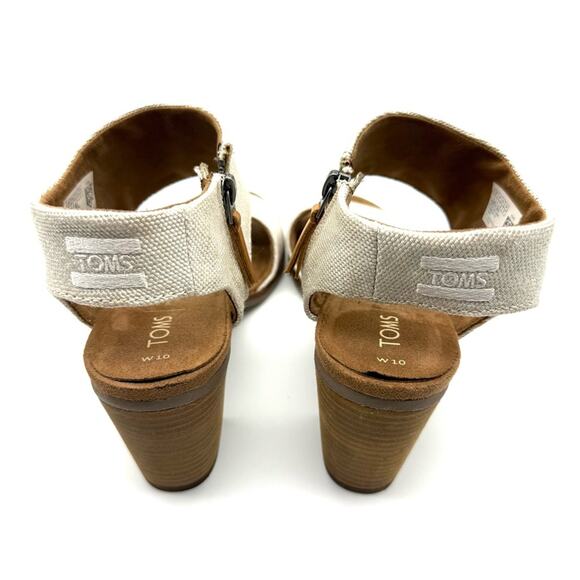 Toms Majorca Cutout Heeled Sandal Natural Yarn Dye Size 10 - Picture 13 of 14